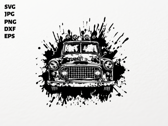 Download Vintage Car Ink Splash SVG for Cricut - Premium Resources